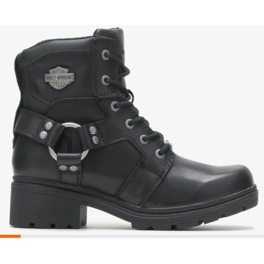 Harley-Davidson Ladies 9 Jocelyn Black Side-Zip Motorcycle Biker Boots HD D8377‎